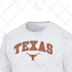 Đại học Texas longhorns tùy chỉnh cong Logo T-Shirt thoáng khí chất lượng cao 220 gram Trọng lượng nhẹ giản dị mô hình rắn-Trắng - Product Image 4