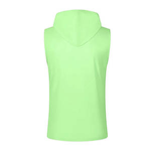 High Quality <b>Men</b> Active Wear <b>Sleeveless</b> Zipper <b>Hoodies</b> With Front Hand Pockets <b>Sleeveless</b> Gym Custom <b>Hoodies</b> - Product Image 4