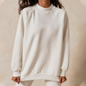 Conception personnalisée pour hommes col rond sweat-shirt en éponge française à manches longues blanc uni à la mode en gros pour une utilisation d'automne brodé - Product Image 3