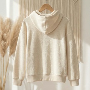 Sudadera con Capucha de Algodón Francés de Alta Calidad para Mujer, Bordado 3D Grande Personalizado, Estilo Holgado, Estampado para Invierno y Otoño - Product Image 2