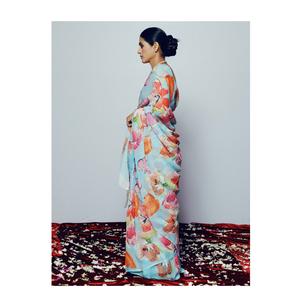 Sari de Seda Lavable de Primera Calidad para Bodas y Eventos Especiales, Elegante Vestimenta India y Pakistaní para Mujer, Talla Personalizada - Product Image 1