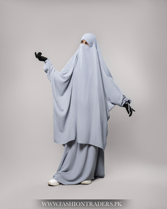 Ensemble de Khimar long fait main et de Jilbab deux pièces pour femmes musulmanes, vente en gros, vêtements modestes en polyester, approvisionnement direct d'usine - Product Image 2