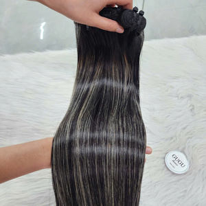 ผมเวียดนามแบบมัดเป็นช่อ ผมเวอร์จินแบบดับเบิ้ลดรอว์น สีธรรมชาติ ผมตรง ทอแบบดับเบิ้ลเวฟท์ พร้อมสำหรับการดัด สำหรับผู้หญิง - Product Image 4