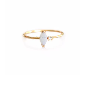 Proveedor indio 14K Anillo de piedras preciosas de ópalo amarillo Fabricante Proveedor mayorista Producible en 10K/18K - Product Image 3