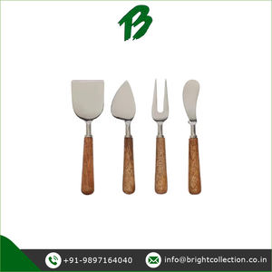 Logo personnalisé et conception disponible de manche en bois argent mat poli couteaux à fromage couverts pour vrac à prix raisonnable - Product Image 2