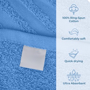 MultiTex International Large Premium Woven Cotton <b>Bath</b> Towels Set Light Weight Quick-Dry Super Absorbent Eco-Friendly Hotel Spa - Product Image 2