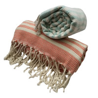Serviette de plage turque Peshtemal Silkeca rayée 100% coton 100x180cm 430gsm double face en peluche séchage rapide personnalisable pour la maison