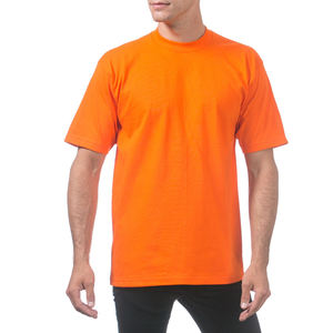 Pro Club T-shirt à col rond à manches courtes en coton épais pour hommes T-shirts de couleur unie classique doux - Product Image 1