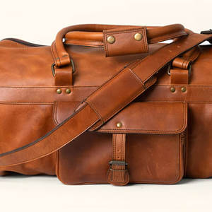 Bolsa de lona de gimnasio personalizada de alta calidad para hombre, cuero genuino, plegable, para viajes y uso deportivo, gran oferta - Product Image 6