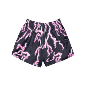 Pantalones cortos de baloncesto de malla de diseño libre para hombre con diseño de sublimación de tela transpirable personalizada - Product Image 6