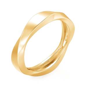 แหวนแต่งงานผู้ชาย Jeulia 18K ทองคำแท้ ดีไซน์โมเบียส ประดับเพชรแบบ Bezel Setting - Product Image 2