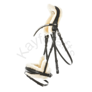 Bride de nez à manivelle anatomique en peau de mouton douce avec sangle flash et bande de sourcils en strass - Product Image 1