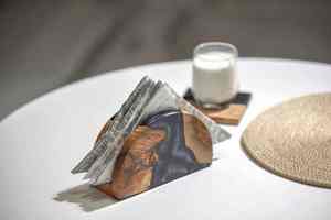 Servilletero de Resina de Lujo con Elegante Diseño de Madera, Perfecto para Bodas, Oficina, Fiestas, Artesanías de Resina - Product Image 4