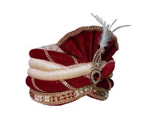 Hombres Terciopelo Seda Marwadi Look Safa Pagdi/Pagri para Novio Dulha Matrimonio (Multicolor, 22,5 Pulgadas Tamaño) - Product Image 3