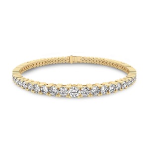 Brilliant Round Lab Grown Diamond Tennis Bracelet 4 Ct Tw F-G Color VS Clarity 73 Diamonds 14K <b>Solid</b> <b>Gold</b> Full Pave Statement - Product Image 1