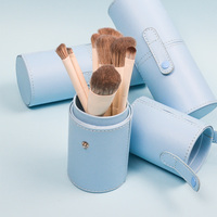 Boîte à pinceaux cosmétiques portable rose vegan Dongmei, vente chaude, avec poils synthétiques, en cuir PU, pour ranger les pinceaux de maquillage