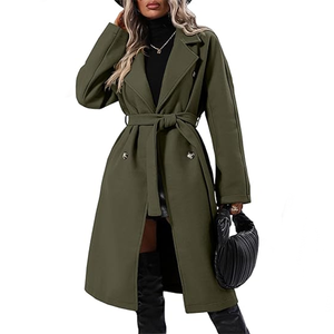 الخريف والشتاء عارضة منتصف طويلة الكلاسيكية الأنيقة ضئيلة تناسب الصوف مزيج معطف الصوف امرأة - Product Image 4