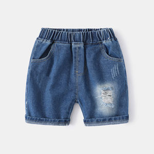 Shorts en toile bleus pour hommes, style délavé, uni, 100% coton, séchage rapide, respirant, dernière arrivée, qualité supérieure personnalisée - Product Image 1