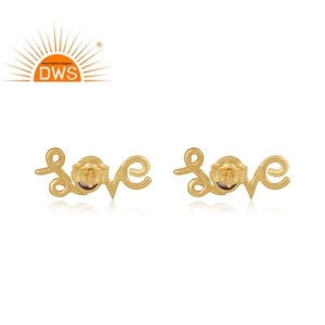 Mejor Venta de plata esterlina 18K chapado en oro Natural amatista piedra preciosa amor diseño Stud pendiente Demi joyería fina fabricante - Product Image 4