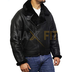 MAXFIT ENTERPRISES Vestes en cuir haut de gamme support respirant fait à la main pour vêtements d'hiver professionnels Logo personnalisé imprimé couleur noire - Product Image 3