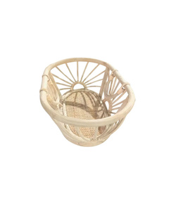 Free Sample for Customers Eco-friendly Durable Natural Rattan Toy Basket 2 Handles Elegant Doll Cradle for Girls Enhancing - Product Image 2