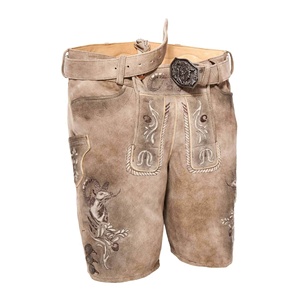 Nuevo Diseño, Elegantes Lederhosen Bávaros para Hombre, Pantalones de Cuero Genuino con Tirantes, Traje Alemán - Product Image 1