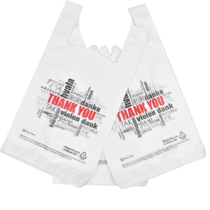 ถุงเสื้อยืด HDPE ใส รีไซเคิลได้ ปรับแต่งได้ พร้อมหูหิ้ว สำหรับบรรจุผักผลไม้ อาหาร ใช้ในซูเปอร์มาร์เก็ต รับทำโลโก้ตามสั่ง - Product Image 3