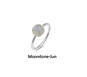 แหวนพลอยมูนสโตนทรงกลมธรรมชาติ ชุบทอง ประดับขอบแบบละเอียดอ่อน งานแฮนด์เมดสำหรับผู้หญิง - Product Image 1