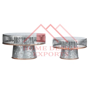 2025 Venta caliente último diseño 2 piezas Metal galvanizado Pedestal Cake Stand - Product Image 6