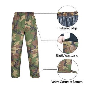 Manteau de pluie de camouflage de terrain unisexe Type de survêtement de couleur contrastée à porter pour l'entraînement Type de survêtement à capuche/pantalon de survêtement/jogger 2 pièces - Product Image 3