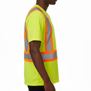 Customizable Logo Hi Vis Waterproof Plus Size Safety Vest Polo T-Shirt Short-Sleeved Workwear Made Polyester <b>Material</b> <b>Reflective</b> - Product Image 6