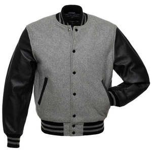 Chaquetas de béisbol universitarias recortadas de alta calidad para mujer, chaqueta de béisbol universitaria de tela de lana con letras en blanco personalizada para hombres - Product Image 1