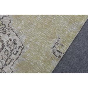 4.3x7.7 ft Turkish Rug, <b>Yellow</b> Polka dot Vintage Rug <b>Wool</b> - Product Image 5