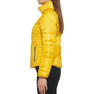 Womens Fashion Bubble Hooded Zipper Breathable <b>Quilted</b> Winter Jacket OEM Custom Padded Wholesale - Product Image 4