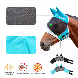 Maille durable de voile de mouche de cheval léger de haute qualité pour l'équitation et l'ajustement sécurisé avec des bords élastiques - Product Image 6
