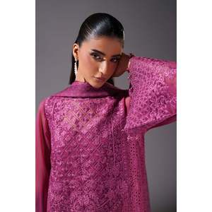 Ensemble de costume pour femme en mousseline brodée PR-1242 - Product Image 5