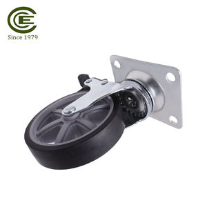 Plaque pivotante supérieure de roue pivotante et de frein en caoutchouc TPR solide de 4 pouces - Product Image 5