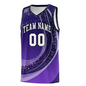 Ensemble de maillot personnalisé à impression par sublimation numéro de l'équipe de conception à col en V côtelé vêtements de sport pour enfants fabriqués en tissu polyester - Product Image 2