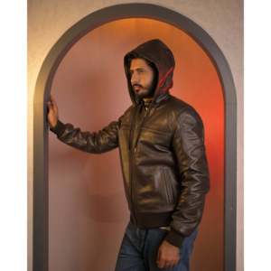 Veste à capuche amovible deux-en-un SF002H marron imperméable réversible pour le printemps, motif brodé, ODM, enduite, emballage individuel, Air - Product Image 1