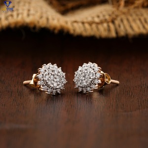 0.871 TDW colgante y pendiente de diamante de corte brillante redondo con cadena 18K oro rosa certificado/Joyería de diamantes no certificada - Product Image 5