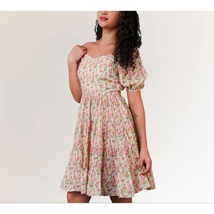 Robe Courte Décontractée pour Femme en Coton à Motifs Floraux Brodés, Style Bohème Respirant – Fournisseur ODM - Product Image 1