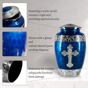 โกศใส่เถ้ากระดูกแบบไขว้ทำด้วยมือสำหรับผู้ใหญ่ขี้เถ้าโกศตกแต่งสำหรับผู้ใหญ่ชายและหญิงมีถุงกำมะหยี่ - Product Image 3