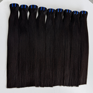 Full Ends Bone Straight Human Hair Bundles Natural <b>Black</b> Soft Smooth 100g Double Weft Long Hair For Custom <b>Wig</b> Making - Product Image 2