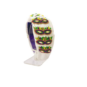 Bandeaux pour cheveux et bandeaux élégants pour femmes, style noué, brodés à la main, perles de verre, confortables, taille unique - Product Image 6