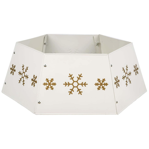 Collar de árbol de Navidad de Metal hecho a mano de latón AK en Base de árbol con acabado blanco para decoración del hogar/Decoración de Navidad - Product Image 2