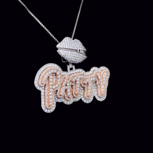 Collar con Colgante de Plata 925 y Oro de 18K con Moissanita Personalizado por Patty, con Logotipo, Diamante de Oro de 18K para Fiestas o Colgantes con Dijes - Product Image 2