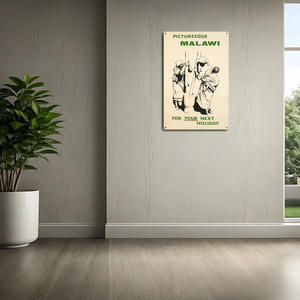 Günstiger Preis Maßgefertigtes UV-Druck Traditionelles Mode-Metallschild Büro Heim Wandkunst Karte Malawi Vintage Metallplakette - Product Image 3