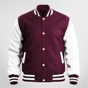 Chaquetas de invierno estilo universitario con mangas de cuero personalizadas OEM, nuevas y en oferta, con bordado, para hombre, a precio mayorista económico. - Product Image 2