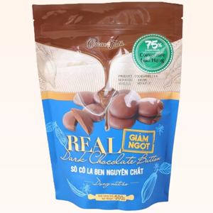 Venta al por mayor 1KG Botones de chocolate oscuro real a granel 75% Cacao Dulces amargos Forma sólida Certificación Halal OEM Buen precio para panadería de alimentos - Product Image 1
