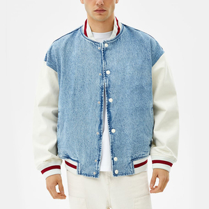 Blouson universitaire en toile personnalisé unisexe avec logo frontal, style baseball, prix abordable, vêtement d'extérieur décontracté et chaud, vente directe usine - Product Image 1